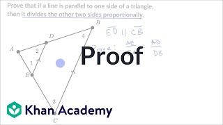 Proof Parallel lines divide triangle sides proportionally  Similarity  Geometry  Khan Academy [upl. by Terhune]