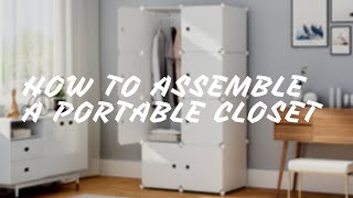 KOUSI Portable Wardrobe Closet  How to Assemble  DIY  Space Saving [upl. by Airotkiv]