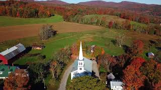 101317 Peacham Village foggy morning in Vermont [upl. by Queston]