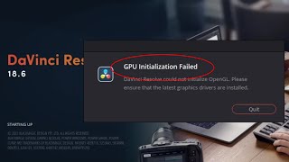 How To Fix DaVinci Resolve GPU Initialization Failed Error [upl. by Cassandry]