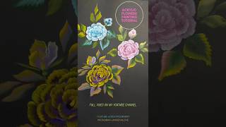 Follow Along Acrylic Flowers Painting Tutorial Teaser acrylicpainting trendingshorts followalong [upl. by Yllib]