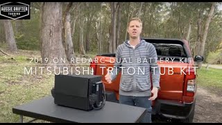 Mitsubishi Triton MR 2017 on Redarc dual battery tub mount DIY kit  Full Installation [upl. by Joyan677]