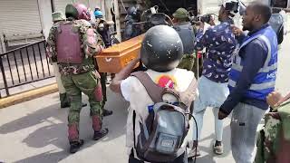 Caskets dumped in CBD by angry protestants [upl. by Berthold]