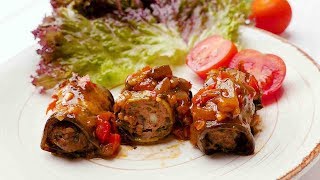 Трубочки из баклажанов с фаршем  Рецепты от Со Вкусом [upl. by Katharina]