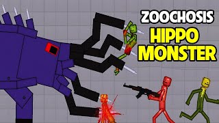 Zoochosis Hippo Monster in Melon Playground  Zoochosis Fanmade [upl. by Enialahs752]