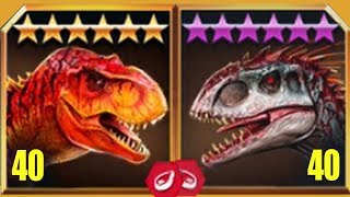 TYRANNOSAURUS REX Vs INDOMINUS REX  Jurassic World The Game [upl. by Atworth833]