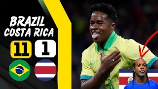 Brazil Dominates Costa Rica 11 Goals In Copa America 2024 Match [upl. by Sirraf]