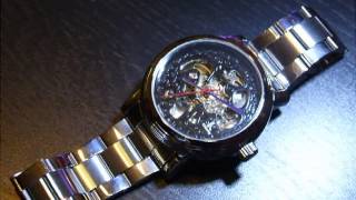 IK Colouring Self Winding Automatic Skeleton Mechanical Wrist Watch [upl. by Sialac417]