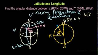 04 LONGITUDE AND LATITUDE  More Examples  Angular distance [upl. by Ycam]