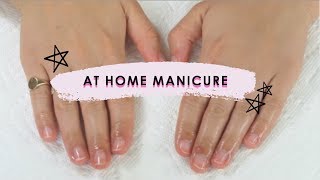 AT HOME MANICURE  for beginners [upl. by Lacy943]