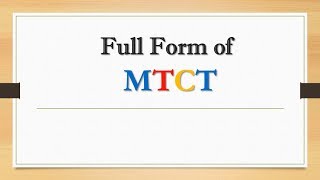 Full Form of MTCT  Did You Know [upl. by Aehsila]