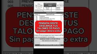 Cómo descargar Talones del ISSSTE issste pension shorts gobierno professor [upl. by Brunk590]