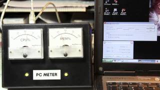 CPUMemory Usage Analog Meter driven by Arduino [upl. by Esirehs]