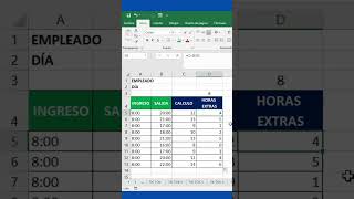 Cálculo de HORAS EXTRAS con la fórmula RESIDUO excel excelblue exceltips formador capacitacion [upl. by Marcello]