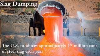 Amazing Molten Slag Dumping  The process of formation and recycling of metallurgical slag [upl. by Weintrob820]