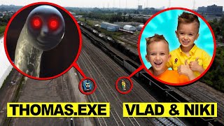 DROHNE überwacht VLAD UND NIKI mit THOMAS DER ZUGEXE in REAL LIFE um 3 UHR mittags [upl. by Esinrahs]