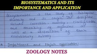 BIOSYSTEMATICS AND THEIR IMPORTANCE AND APPLICATION [upl. by Violette204]