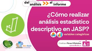 ¿Cómo realizar un análisis estadístico para variables nominales u ordinales en JASP [upl. by Lellih]