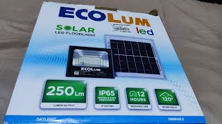 ECOLUM 25WATTS SOLAR FLOOD LIGHT [upl. by Aiello]