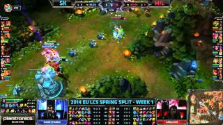 SK Gaming vs Millenium  Season 4 EU LCS Spring split 2014 Super week W1D1  SK vs MIL [upl. by Ayidan917]