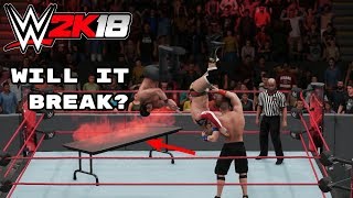 WWE 2K18 What Happens When You Add A Table To OMG Moments [upl. by Neivad]