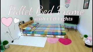 PALLET BED FRAME  LED LIGHTS  Leigh Marcelino ❤ [upl. by Adina840]