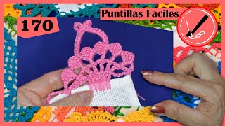 🎀PUNTILLA FACIL DE CANASTAS 🧺🎀P UNTILLA 170 [upl. by Brelje]