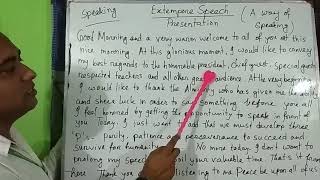 Extempore Speech for Presentation A Simple Speaking Pattern [upl. by Turk]