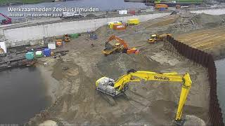 Werkzaamheden Zeesluis IJmuiden Q4 2020  Timelapse [upl. by Ekram]