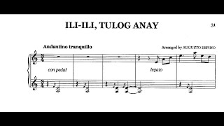 Intermediate Piano IliIli Tulog Anay arr by Augusto Espino [upl. by Murry]