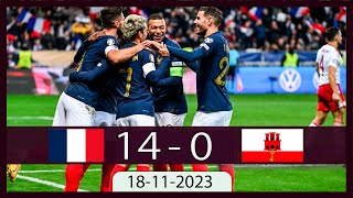 France vs Gibraltar 140  🔥 2024 Euro Qualifiers  Highlights and All Goals 2023 [upl. by Starr]