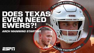 Does Texas NEED Quinn Ewers back 👀 Arch Manning is ENOUGH  Sam Acho  College Football Live [upl. by Alimac]