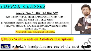 Write a note on Ashokas inscriptions  aamir sir patna [upl. by Annawd]