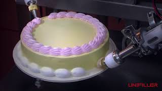 Round Cake Production with Unifiller Depositors and Decorating Equipment [upl. by Minabe]