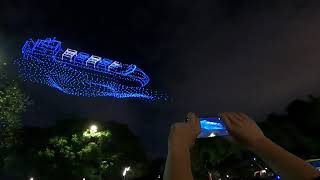 China Shenzhen National Day  drone show  2000 drones in each district [upl. by Marnia696]