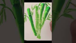 Easy Bamboo painting 🎋👌Paradise YouTube 🧚🏻‍♂️flowerdrawing howtomakeacrylicpaintings [upl. by Retsbew133]