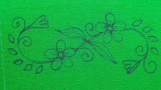 Beautiful flower pattern hand embroidery stitches for beginners Flower embroidery design [upl. by Ennazus]