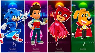 Shin Sonic Tapes 🆚 Paw Patrol Ryder 🆚 Pj Masks 🆚 Sheriff Labrador PAW Patrol 🎶 Tiles Hop EDM Rush [upl. by Greerson]