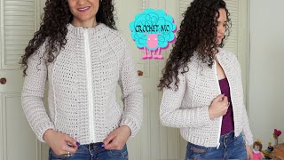 Chaqueta Alex 🥰 crochet con canesú redondo – Unisex y cualquier talla [upl. by Rehpoitsirhc]