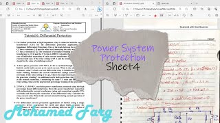 Power System Protection Sheet 4 [upl. by Kirstyn504]