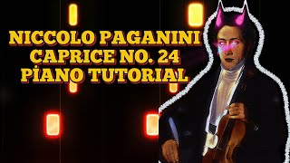 NICCOLO PAGANINI CAPRICE NO 24 Piano tutorial by Tufan Synthesia [upl. by Koval]