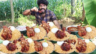 10 Plate Chicken Biryani Chicken 65 amp Eggs Eating Challenge  VILLAGE STYLE EATING [upl. by Abixah]