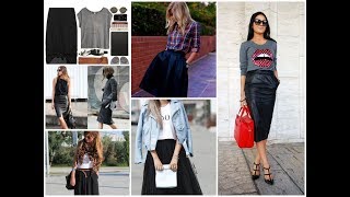 How to Wear Black Skirt  Trendy Outfits Ideas 2018 [upl. by Black20]