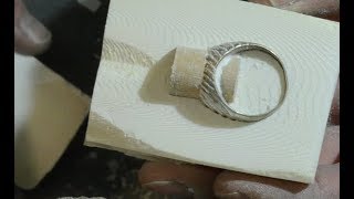 Silver ring made with fusion in cuttlebone mold [upl. by Ollopa638]