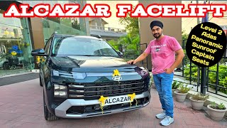 Hyundai Alcazar Facelift 2024 Review  Alcazar Signature Top Model Diesel AT [upl. by Kenyon]