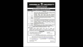 PhD Admission at Annamalai University 20232024 annamalaiuniversity2023 ugc jrf [upl. by Schnabel]