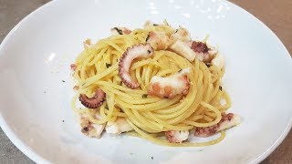 SPAGHETTI FRESCHI POLPO E LIMONE  FoodVlogger [upl. by Daraj]