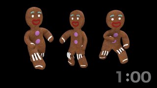 1 Minute Gingerbread Jingle Dance with a Dancing Gingerbread Man Timer [upl. by Enutrof308]