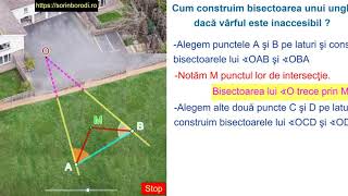 Cum construim bisectoarea unui unghi dacă vârful unghiului este inaccesibil [upl. by Lindo]