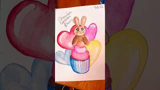 Chocolate Bunny in watercolor watercolor art shorts [upl. by Tila]